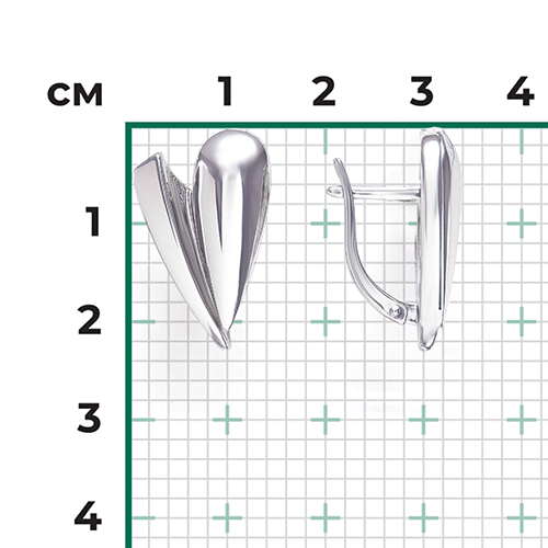Серьги «Грация» с английским замком из серебра 02-4939-00-000-0200