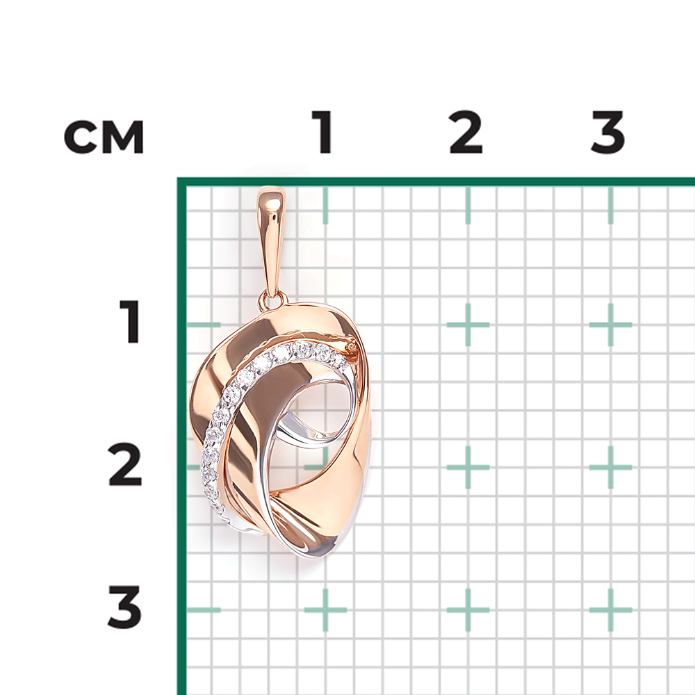 Подвеска из комбинированного золота с фианитами 03-2996-00-401-1111-23