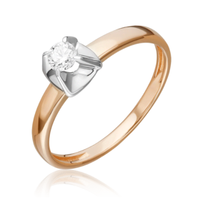 Кольцо из комбинированного золота с бриллиантом 01-5797-00-101-1111