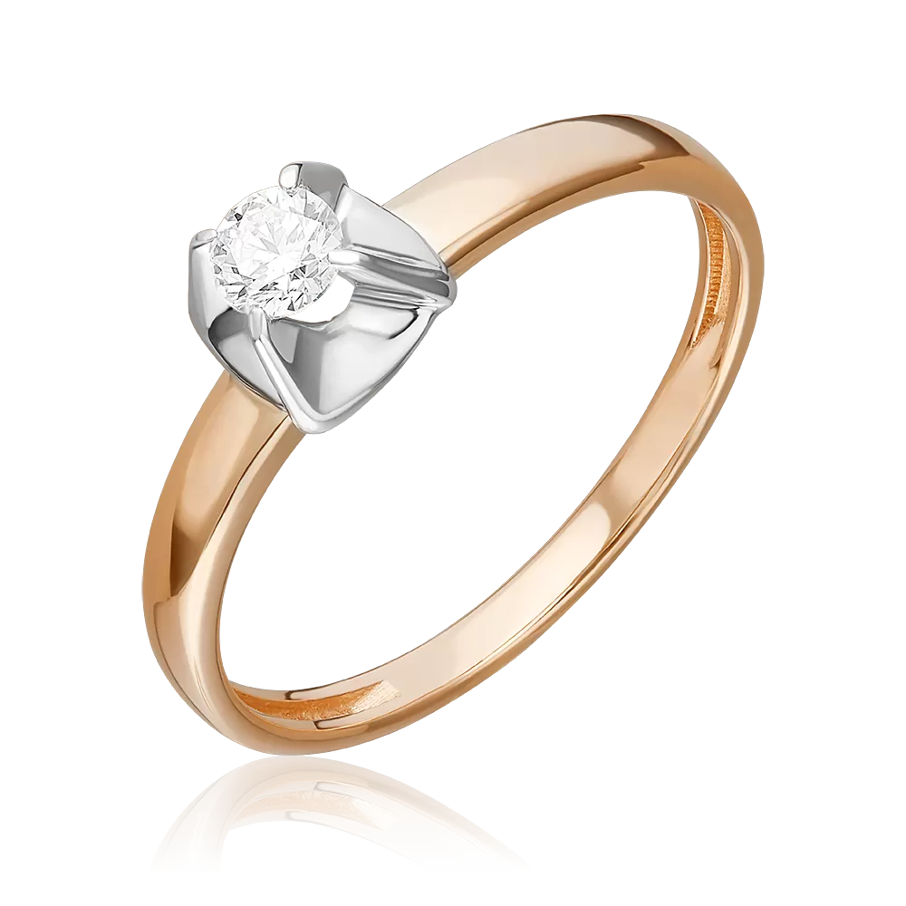 Кольцо из комбинированного золота с бриллиантом 01-5797-00-101-1111