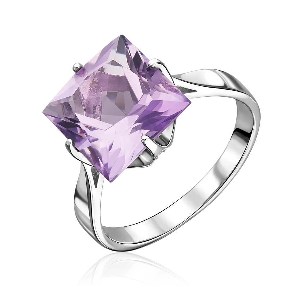 Кольцо из серебра с аметистом и фианитами 01-3451-00-209-0200