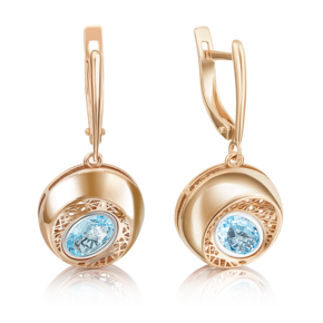 Серьги с английским замком из красного золота с топазом 02-4054-00-201-1110-57