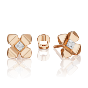 Серьги-пусеты из комбинированного золота с бриллиантами 02-4991-00-101-1111