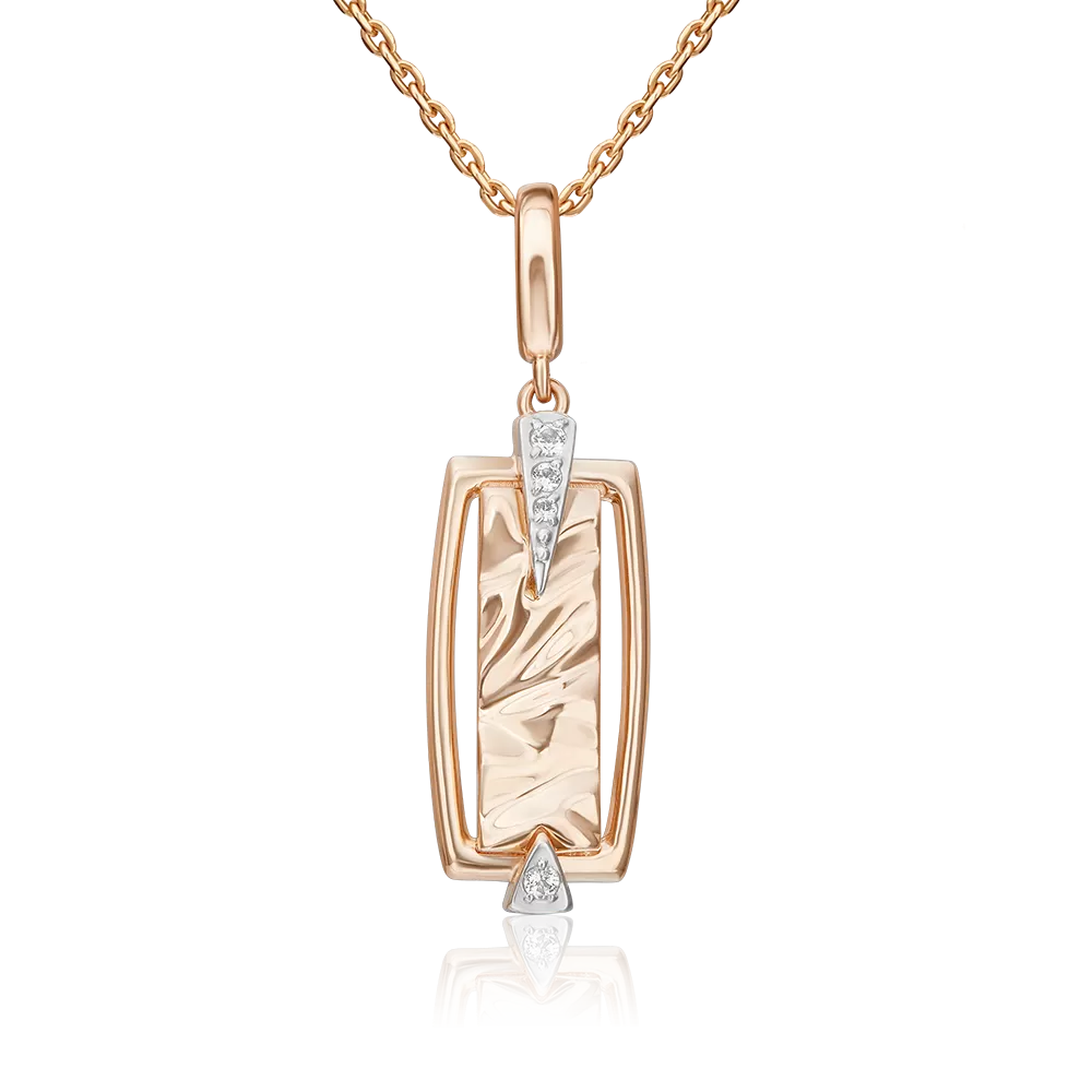 Подвеска «Впечатление» из комбинированного золота с натуральными топазами white 03-3413-00-201-1111