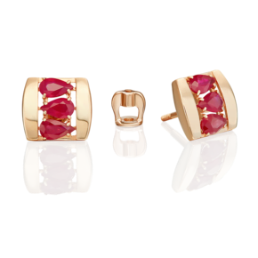 Серьги-пусеты из красного золота с рубинами 02-5470-00-104-1110