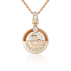 Подвеска «Знак зодиака Скорпион» из комбинированного золота с фианитами 03-3463-10-401-1111