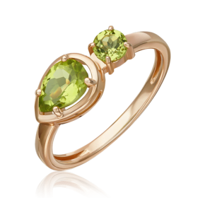 Кольцо из красного золота с хризолитами 01-5826-00-205-1110