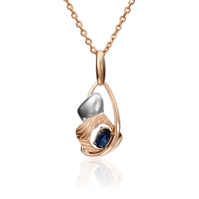 Подвеска из красного золота с сапфиром 03-2883-00-102-1110-30