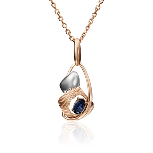 Подвеска из красного золота с сапфиром 03-2883-00-102-1110-30