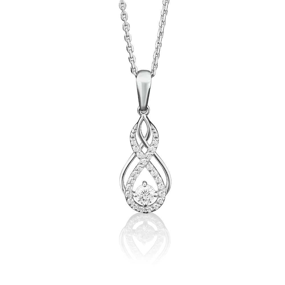 Подвеска из белого золота с фианитами 03-2181-00-501-1120-38