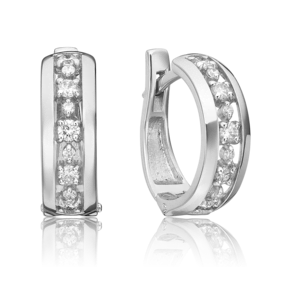 Серьги с английским замком из белого золота с бриллиантами 02-0613-00-101-1120-30