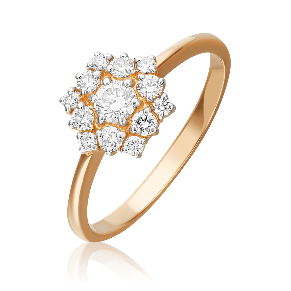 Кольцо из красного золота с бриллиантами 01-1139-00-101-1110-30