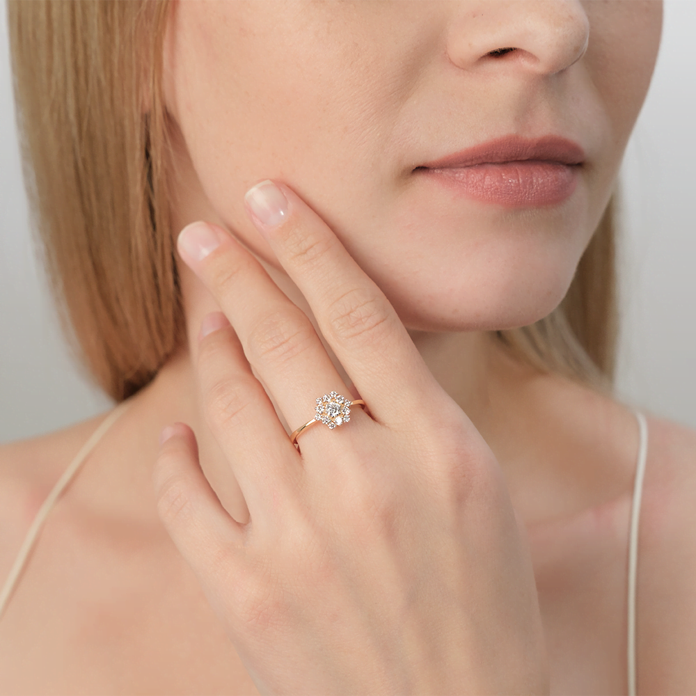 Кольцо из красного золота с бриллиантами 01-1139-00-101-1110-30