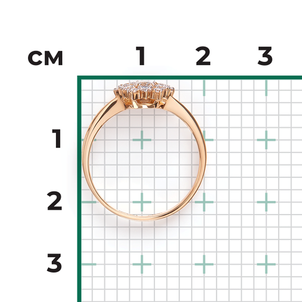 Кольцо из красного золота с бриллиантами 01-1139-00-101-1110-30