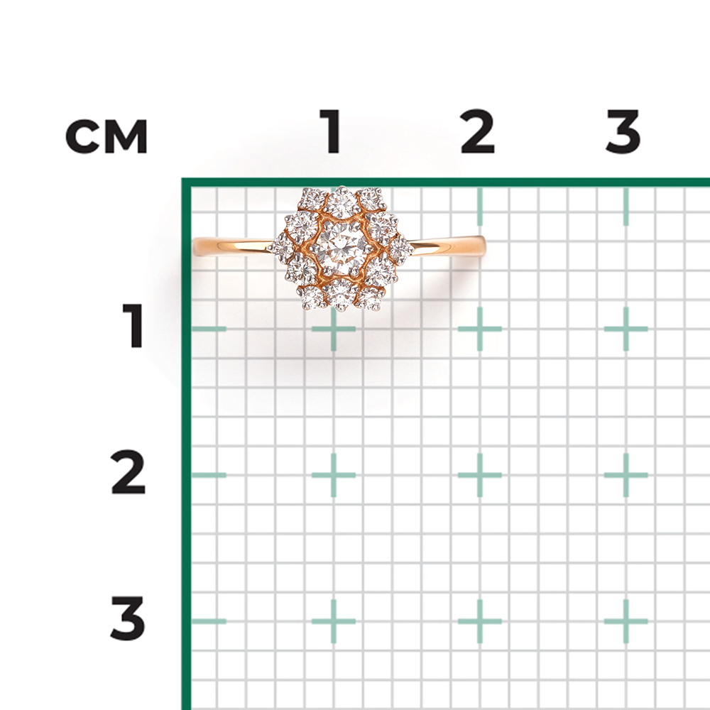 Кольцо из красного золота с бриллиантами 01-1139-00-101-1110-30