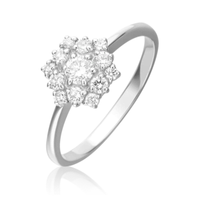 Кольцо из белого золота с бриллиантами