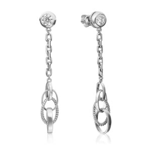 Серьги-пусеты из серебра с фианитом 02-4524-00-401-0200-69