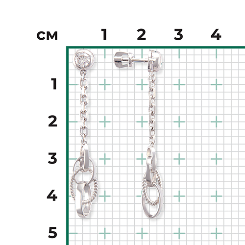 Серьги-пусеты из серебра с фианитом 02-4524-00-401-0200-69