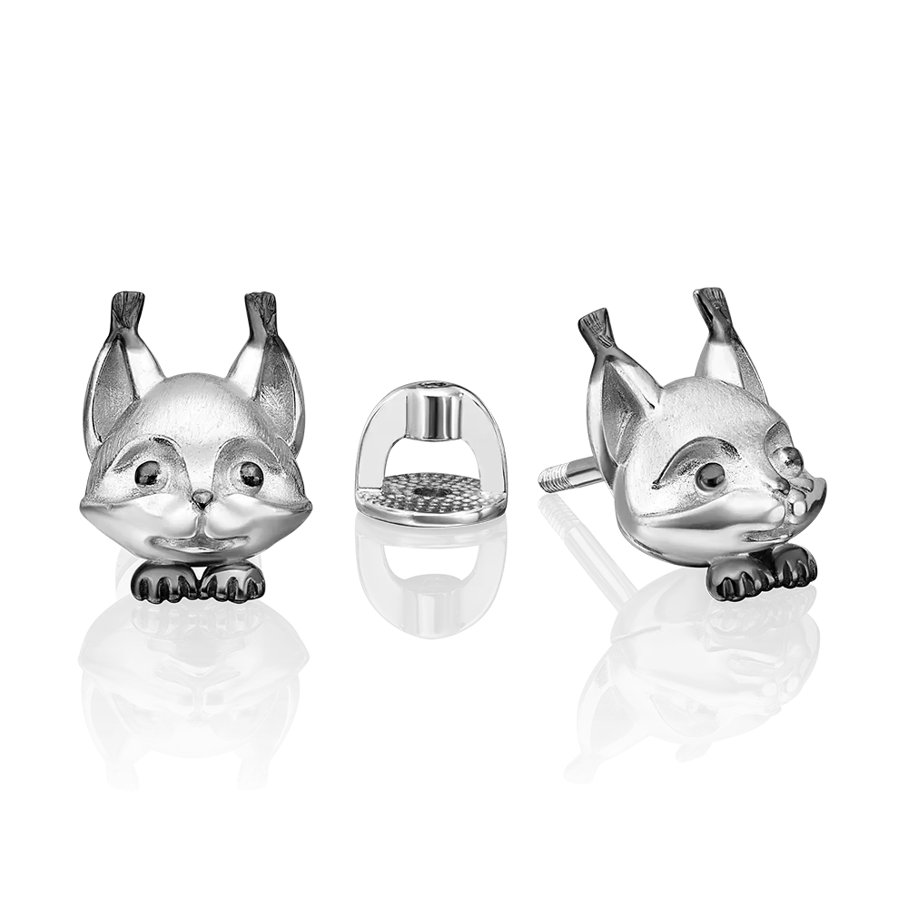 Серьги-пусеты «Белки» из серебра 02-4976-00-000-0200