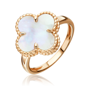 Кольцо «Клевер» из красного золота с перламутром 01-5894-00-744-1110