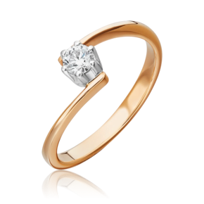 Кольцо из комбинированного золота с бриллиантом 01-5518-00-101-1111-30