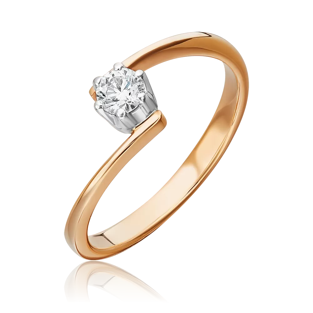 Кольцо из комбинированного золота с бриллиантом 01-5518-00-101-1111-30