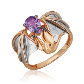Кольцо «Ночная магия» из комбинированного золота с аметистом 01-5553-00-203-1111