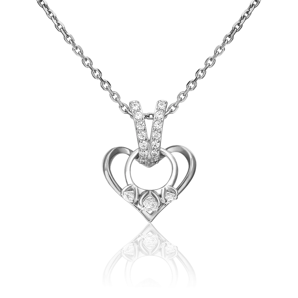 Подвеска из белого золота с фианитами 03-3068-00-501-1120-38