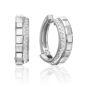 Серьги с английским замком из белого золота с фианитами 02-5561-00-401-1120