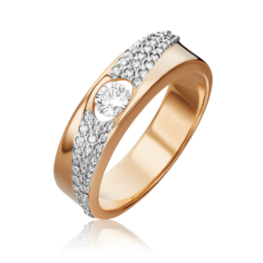 Кольцо из красного золота с бриллиантами 01-1297-00-101-1110-30