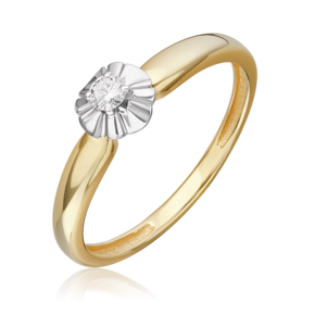 Кольцо из комбинированного золота с бриллиантом 01-5799-00-101-1121