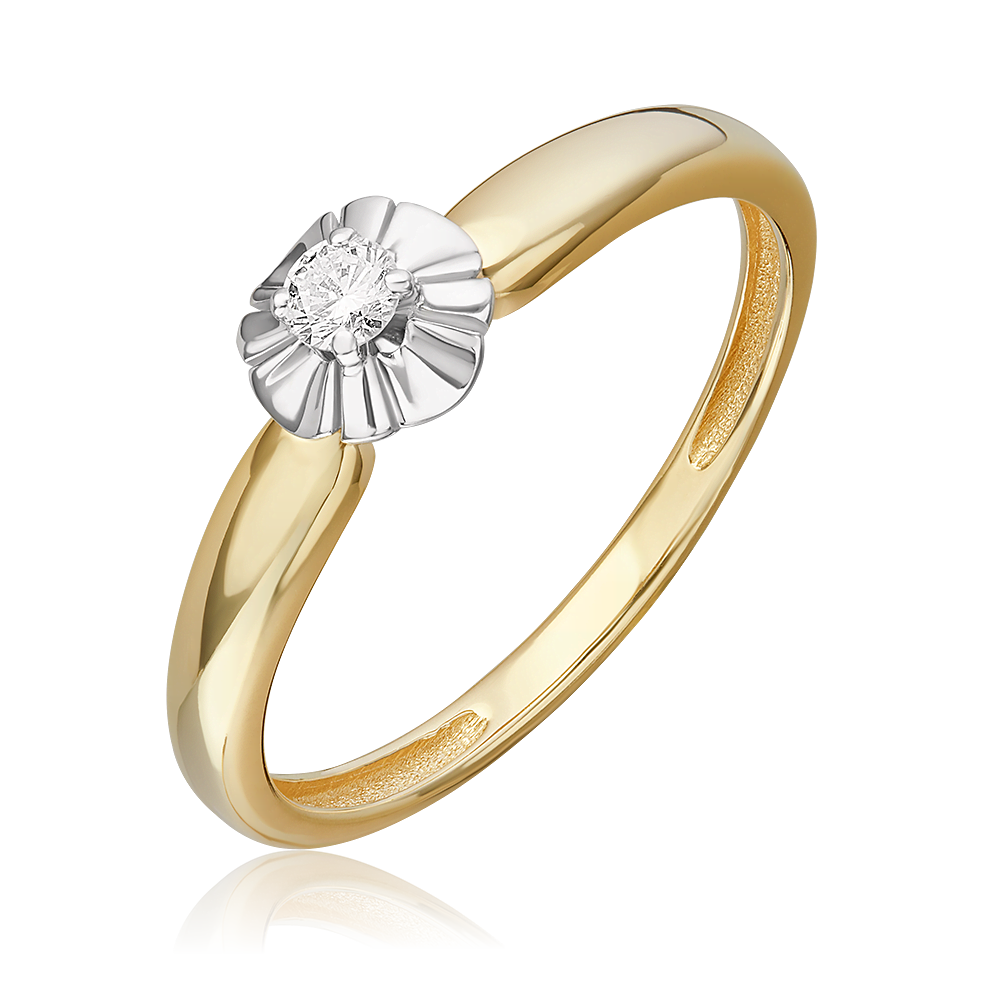 Кольцо из комбинированного золота с бриллиантом 01-5799-00-101-1121