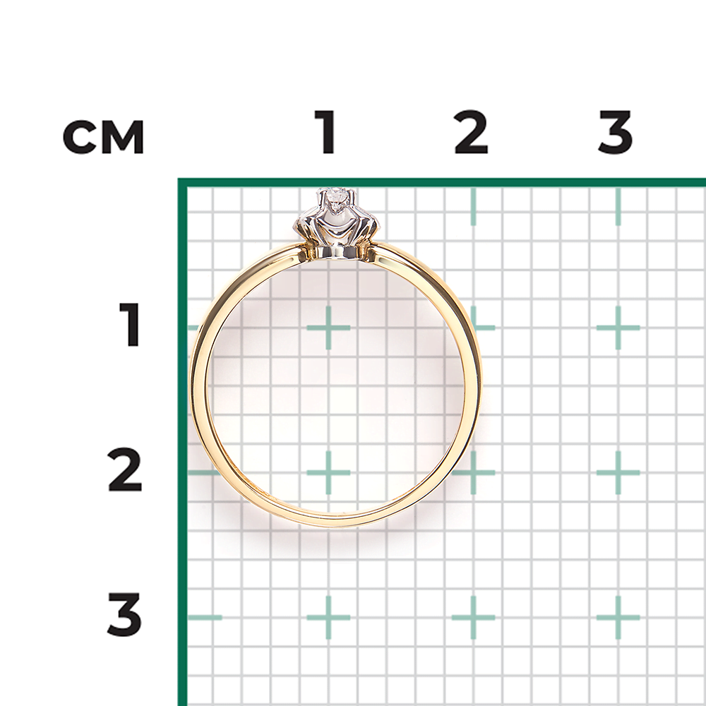 Кольцо из комбинированного золота с бриллиантом 01-5799-00-101-1121