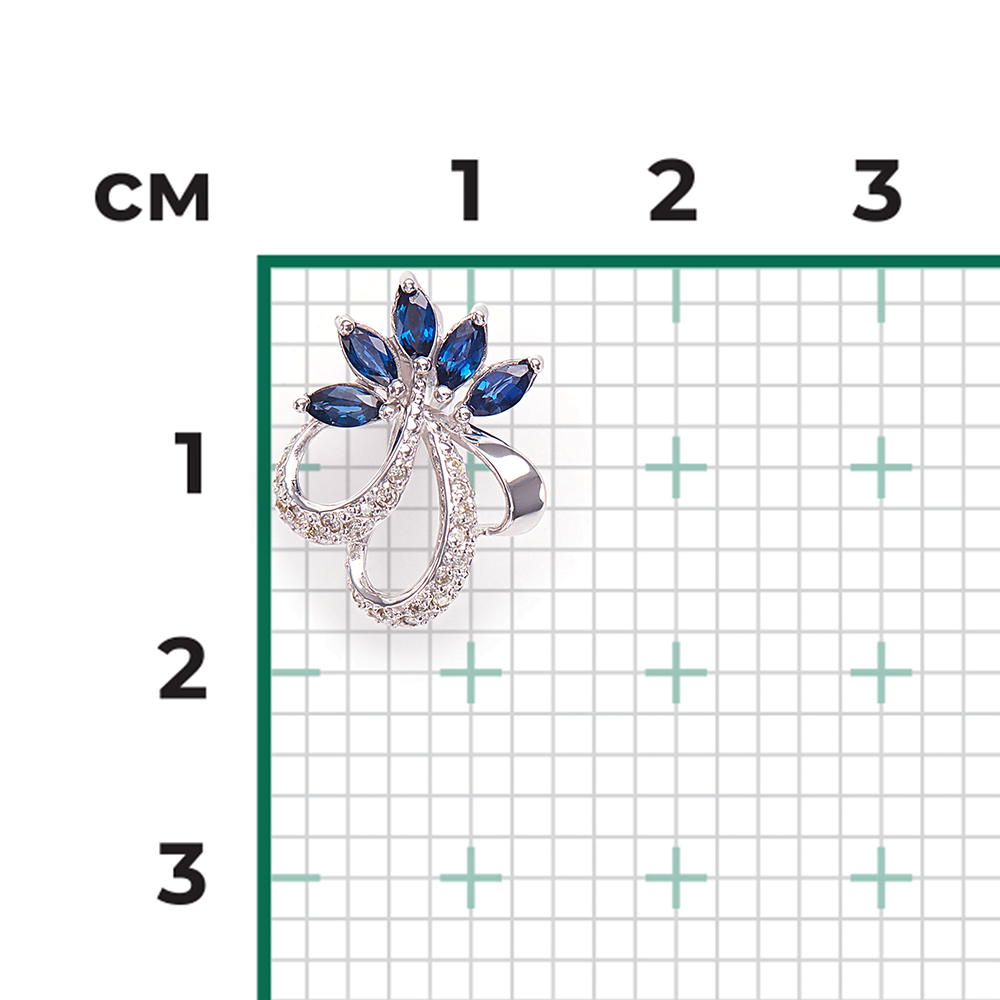 Подвеска из белого золота с сапфирами и бриллиантами 03-0441-00-105-1120-30