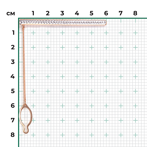 Зажим для галстука из красного золота с алмазной гранью 09-0045-06-000-1110-04
