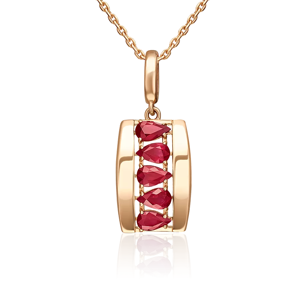 Подвеска из красного золота с рубинами 03-3615-00-104-1110