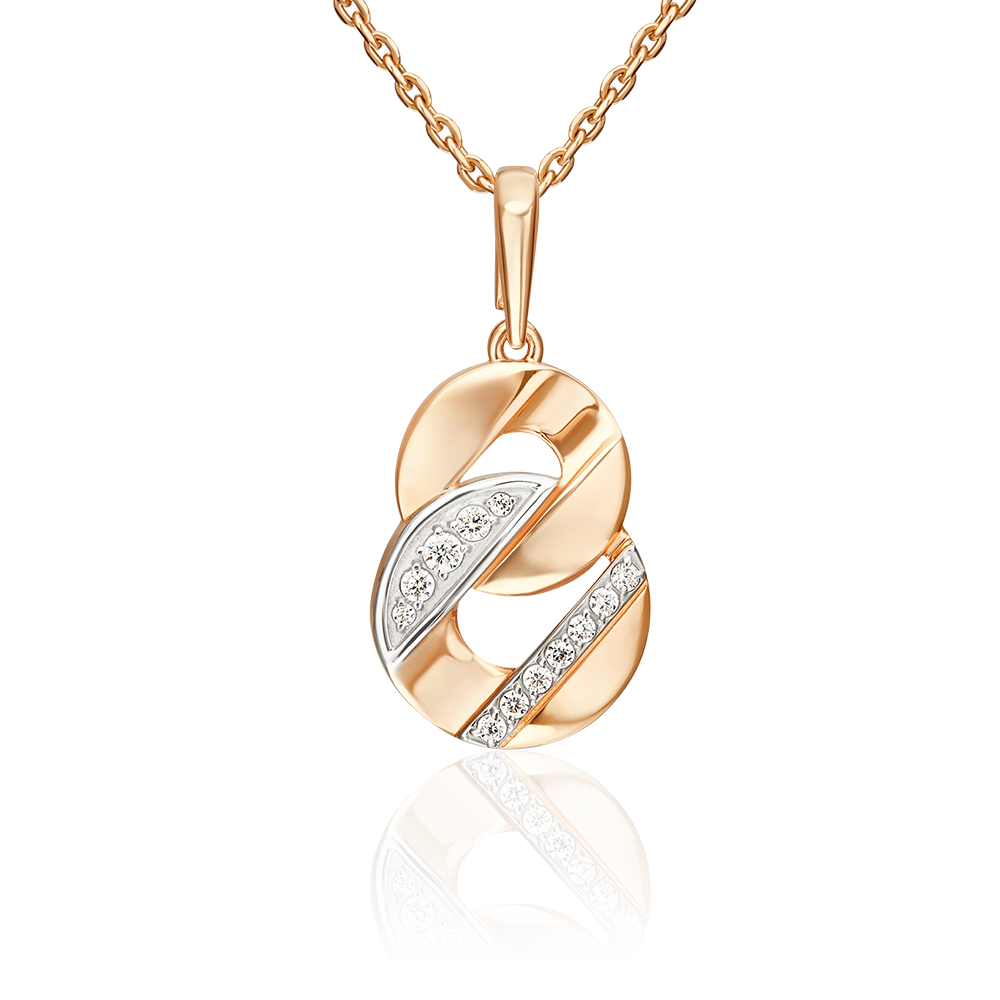 Подвеска из красного золота с фианитами 03-3648-00-401-1110