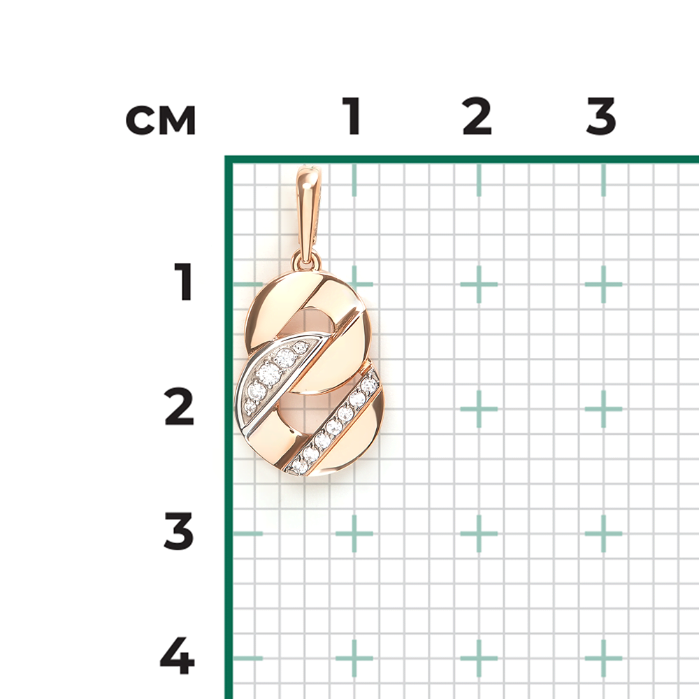 Подвеска из красного золота с фианитами 03-3648-00-401-1110