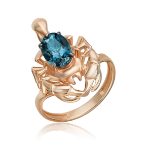 Кольцо «Скорпион» из красного золота с топазом 01-5774-00-201-1110