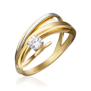 Кольцо из комбинированного золота с фианитом 01-5266-00-401-1121