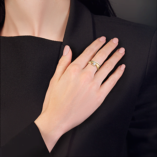 Кольцо из комбинированного золота с фианитом 01-5266-00-401-1121