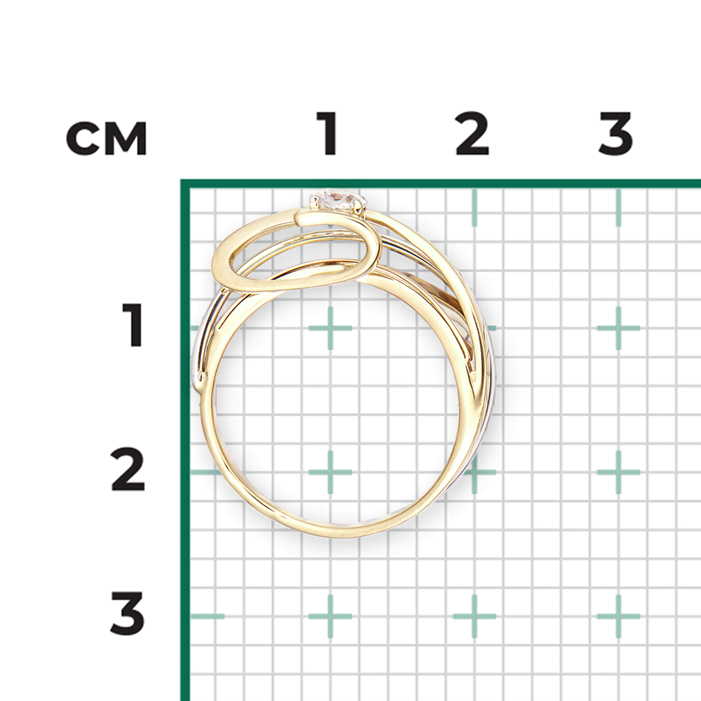 Кольцо из комбинированного золота с фианитом 01-5266-00-401-1121