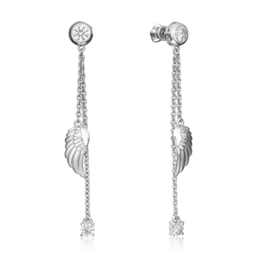 Серьги-пусеты «Крылья» из серебра с фианитами 02-4444-00-401-0200-69
