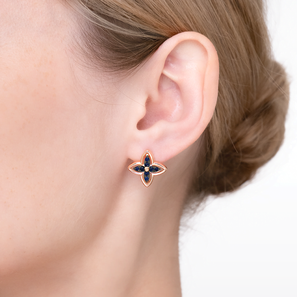 Серьги с английским замком из красного золота с сапфирами 02-5511-00-102-1110