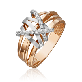 Кольцо из комбинированного золота с фианитами 01-5424-00-401-1111-24