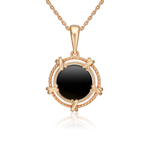 Подвеска из красного золота с ониксом