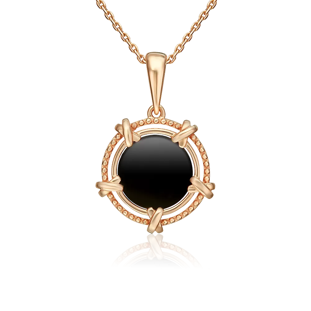 Подвеска из красного золота с ониксом 03-3603-00-281-1110