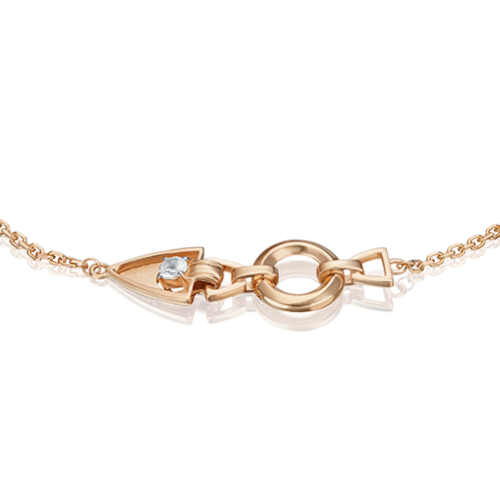 Браслет «Контрасты» из красного золота с натуральным топазом white 05-0702-00-201-1110