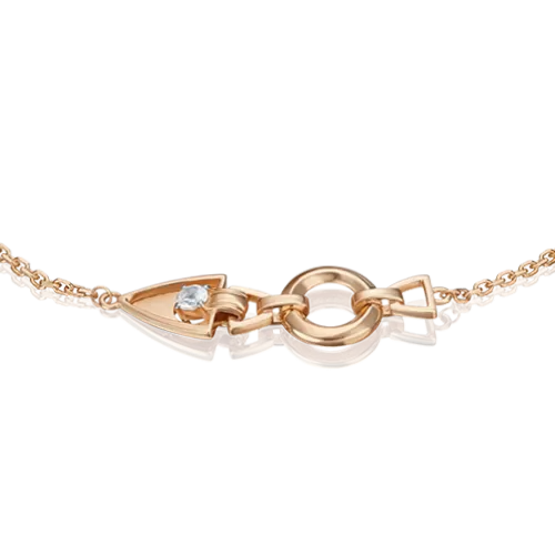 Браслет «Контрасты» из красного золота с натуральным топазом white 05-0702-00-201-1110