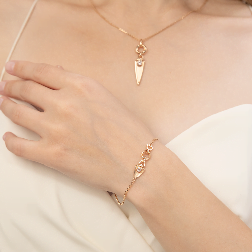 Браслет «Контрасты» из красного золота с натуральным топазом white 05-0702-00-201-1110